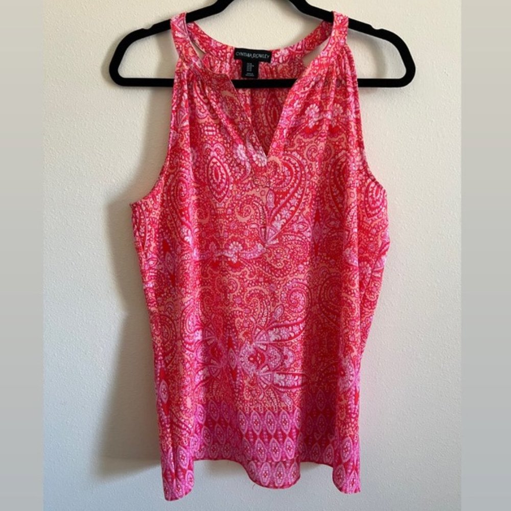 Cynthia Rowley Paisley Sleeveless Tank Top Blouse